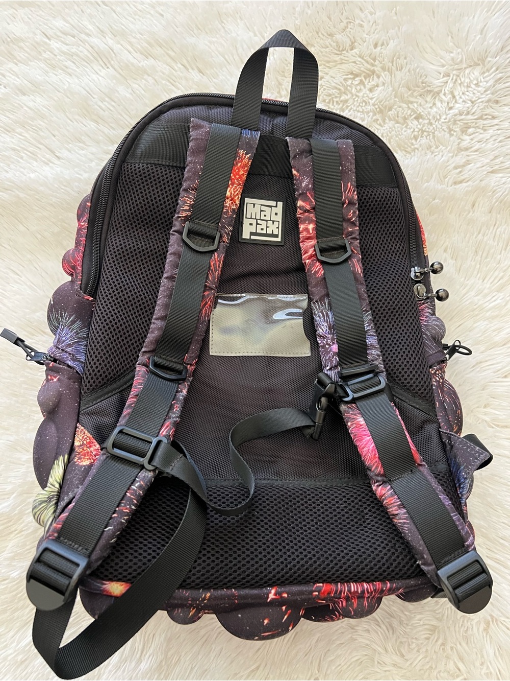 Mad Pax Backpack Full Size Bubble Black Galaxy Print Warp Speed Casual Travel - Picture 4 of 9